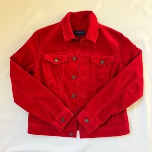 Talbots - Classic Red Corduroy Jean Jacket Small